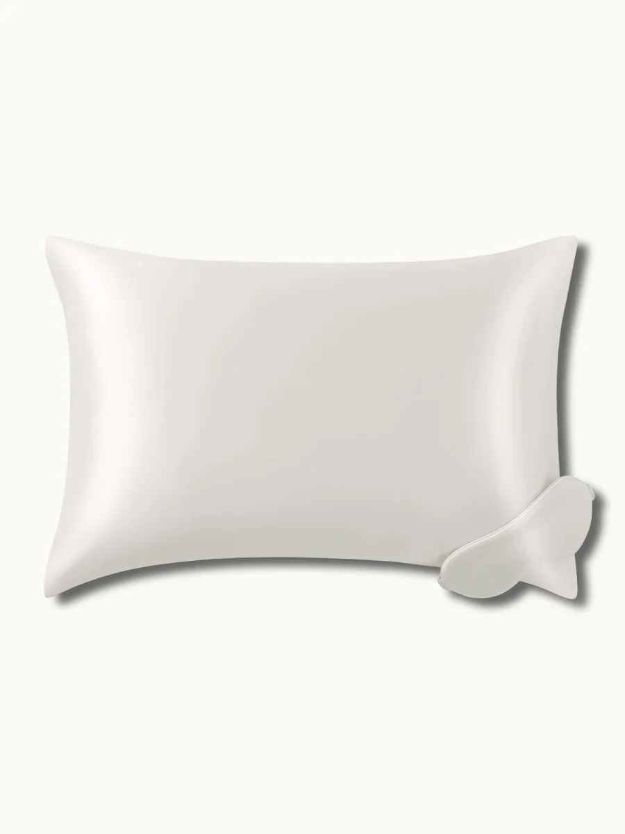 25 Momme Taie D'oreiller en Soie et Masque Pour Les Yeux Set de Voyage Cadeau – Image 7