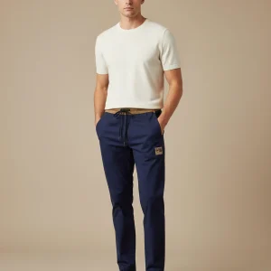 Pantalon Chino Bleu Marine Cordon Décontracté Homme