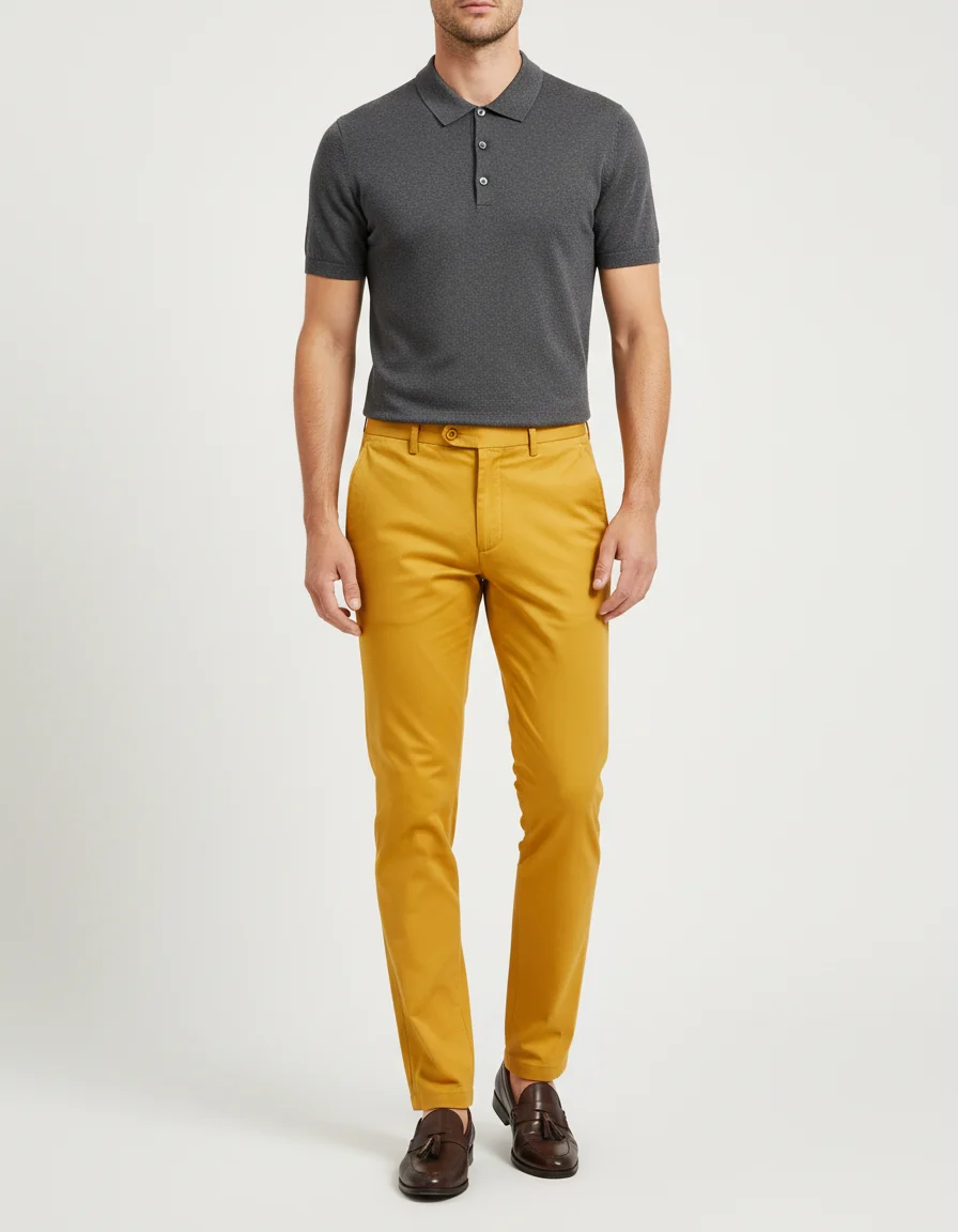 Pantalon Chino Moutarde Homme