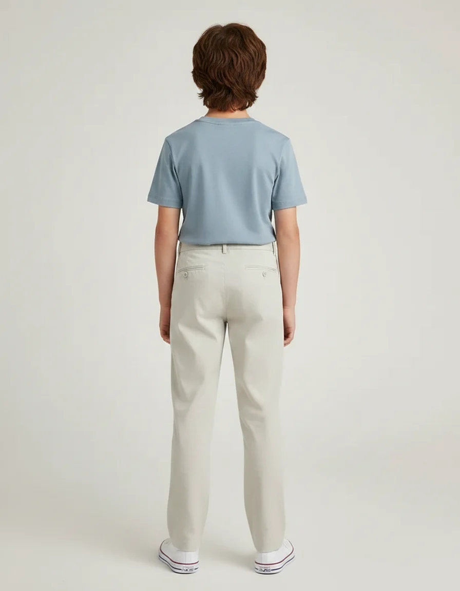 Pantalon Chino Beige Coton Plissé Droit Garçon – Image 3