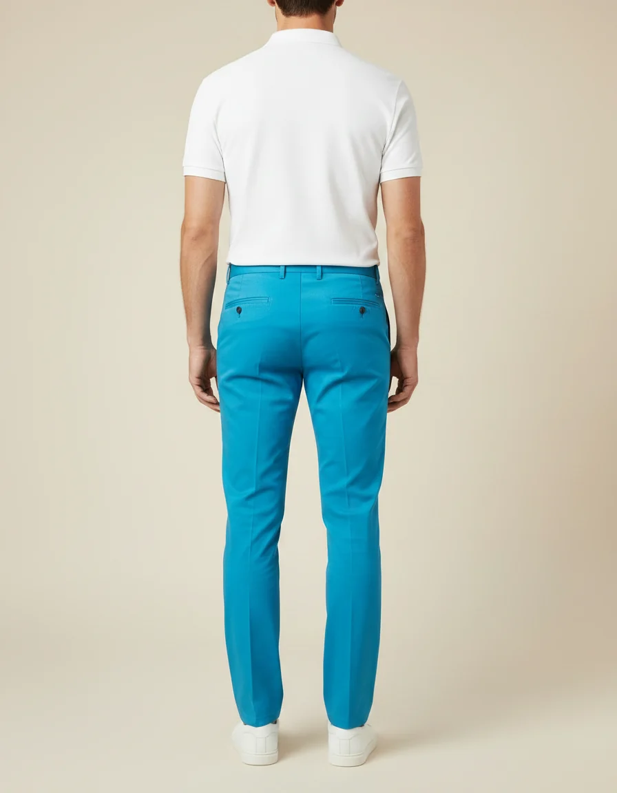 Pantalon Chino Bleu Ciel Slim Coton Élégant Homme – Image 3