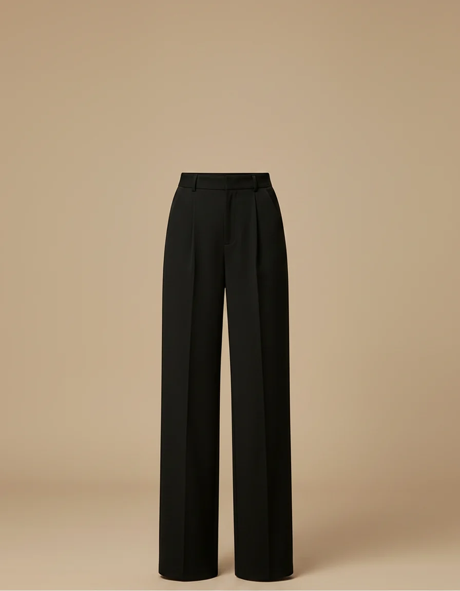 Pantalon Chino Noir Taille Haute Droit Élégant Femme – Image 4