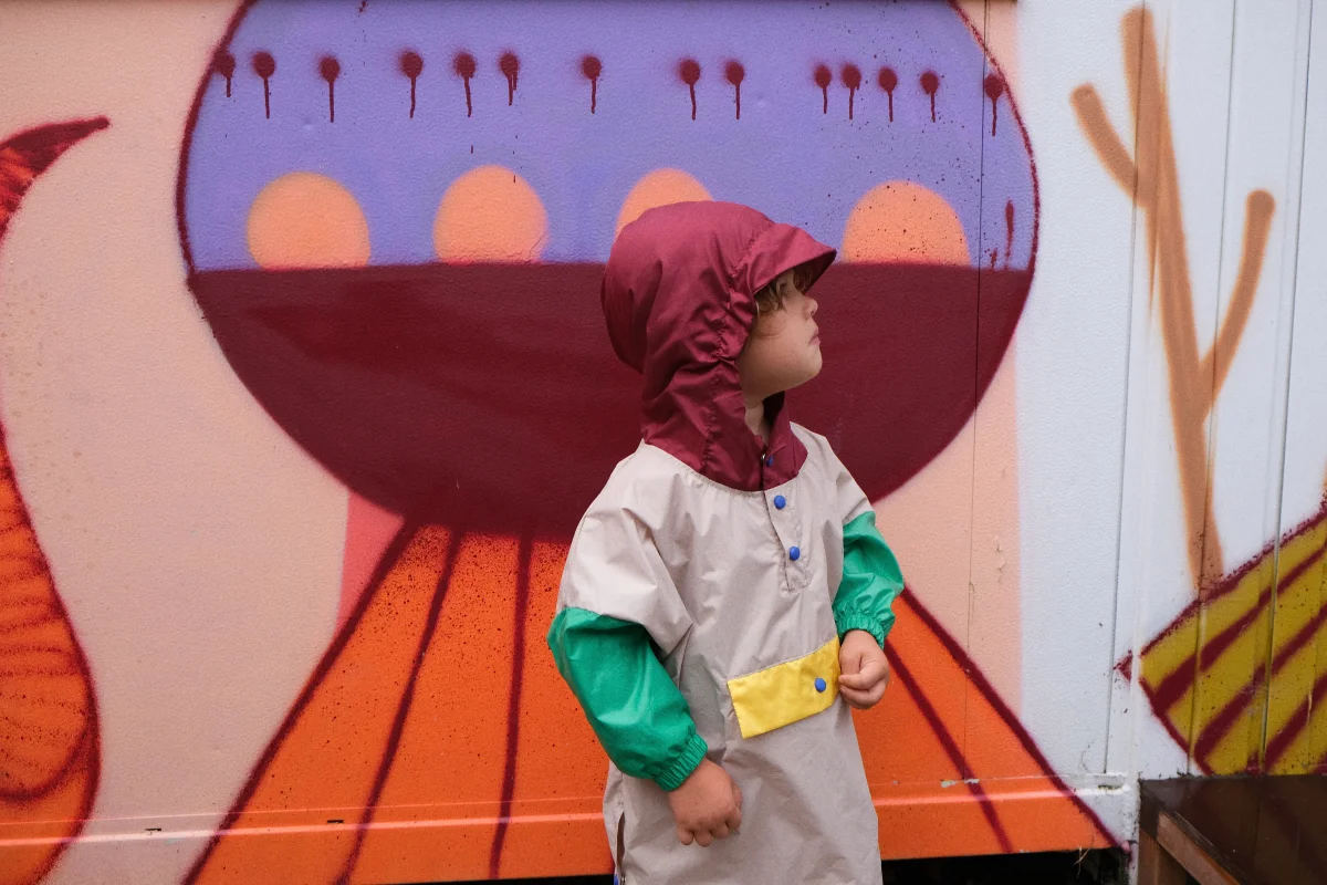 Poncho long Capuche Bordeaux Kids – Image 2
