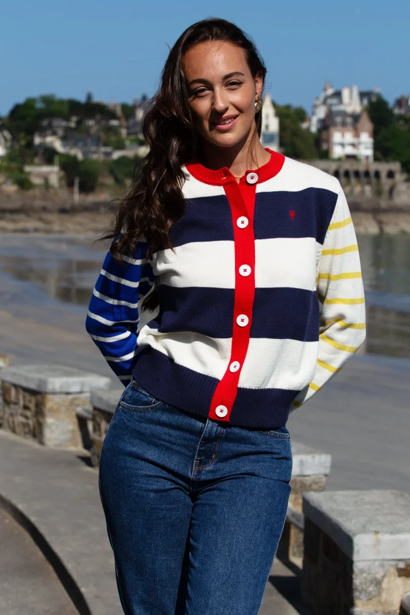 Gilet Rayé Boutonné « Lola » – Image 2