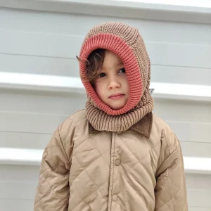 Cagoule marron et terracotta