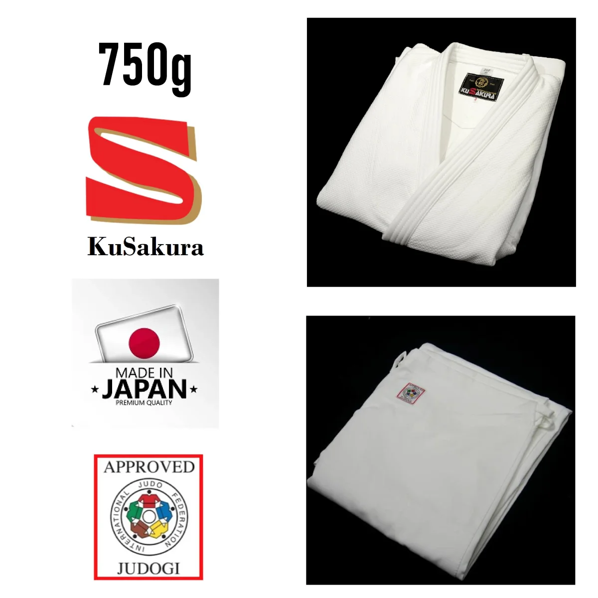 Judo-gi KuSakura JOF - 750g -IJF – Blanc – Image 2