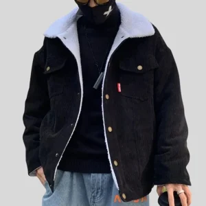 Veste Homme en Velours Noir
