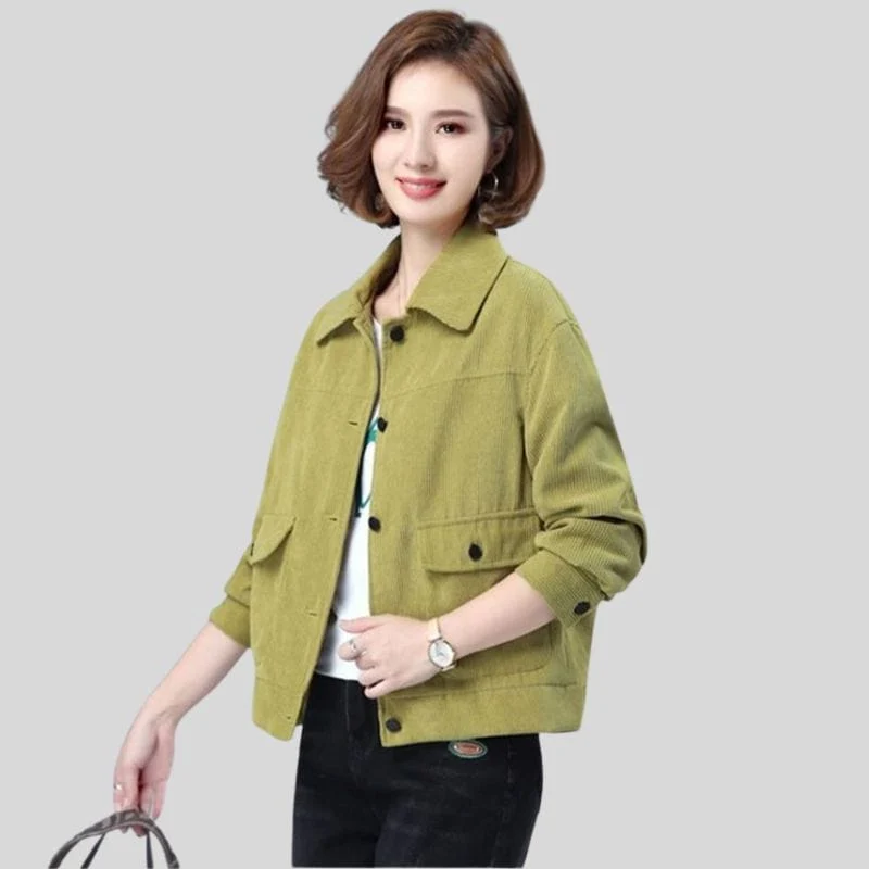 Veste en Velours Verte Femme – Image 3