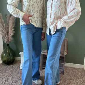 Blouse Fleurs Dentelle Femme - Coton 100% Col Mao Printemps