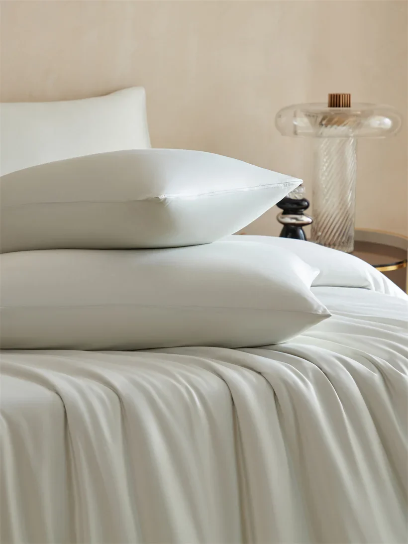 Parure de lit en soie de mûrier 100 % naturelle 22 momme – Housse de couette, drap et taies luxe (Twin à King) 3/4PCS – Image 8